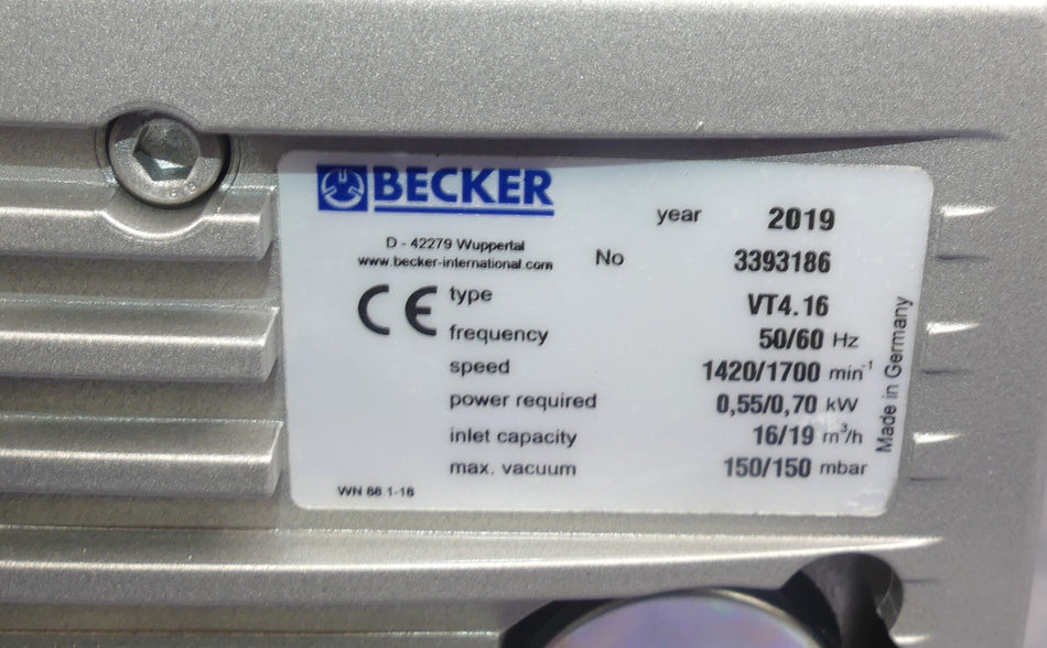 BECKER VACUUM VT4.16 B.j 2019 NEU