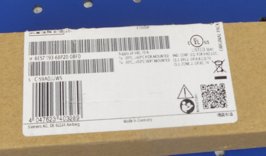 2X SIEMENS 6ES7193-6BP20-0BF0 NEU