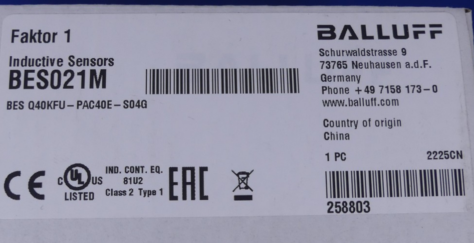 Balluff BES021M BESQ40KFU-PAC40E-S04G Induktiv Sensor