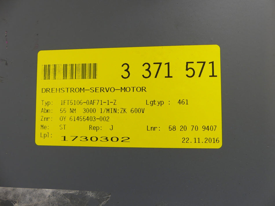 SIEMENS 1FT5106-0AF71-1-Z