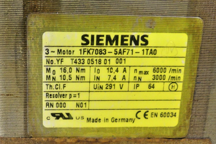 SIEMENS 1FK7083-5AF71-1TA0