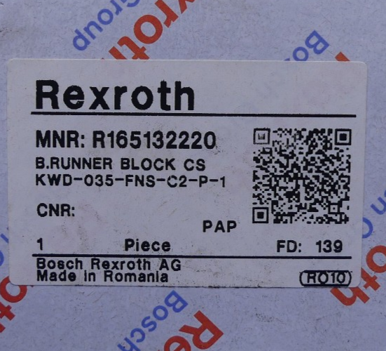 Rexroth KWD-035-FNS-C2-P-1 Runner Block R165132220