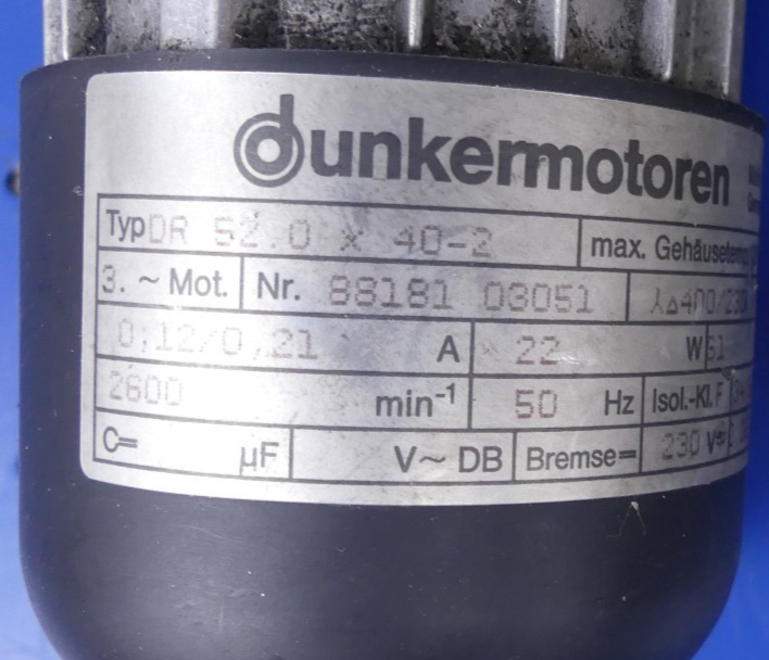 Dunkermotoren DR 52.0x40-2 + Getriebe 88851 01763 i=50:1