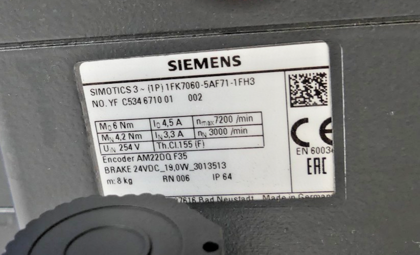SIEMENS 1FK7060-5AF71-1FH3