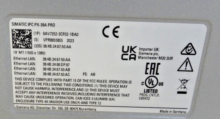 SIEMENS 6AV7252-3CF02-1BA0