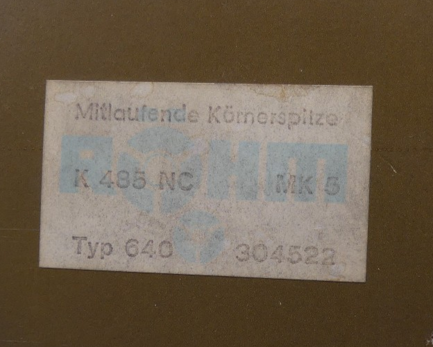 Röhm  MK5 640 K485NC 304522 Mitlaufende Zentrierspitze