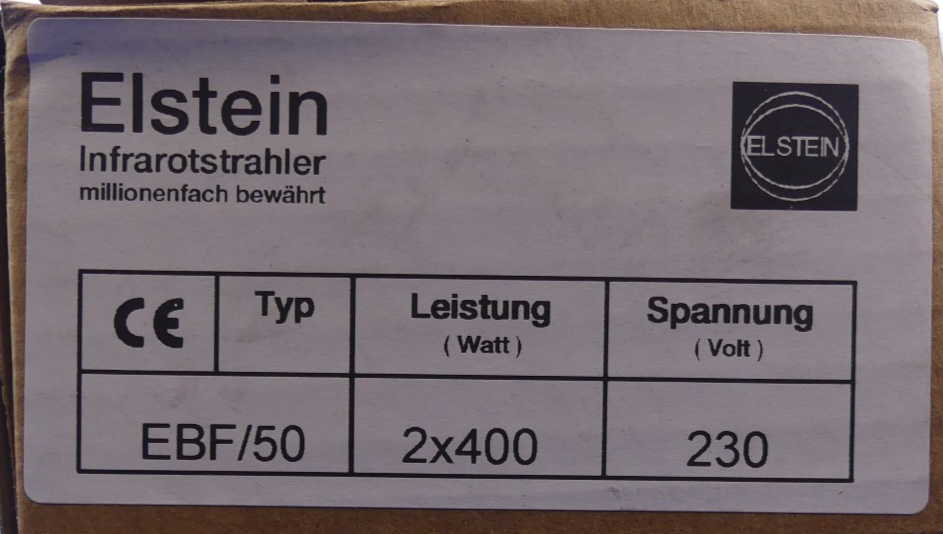 Elstein EBF/50 2x400W/230V Infrarotstrahler