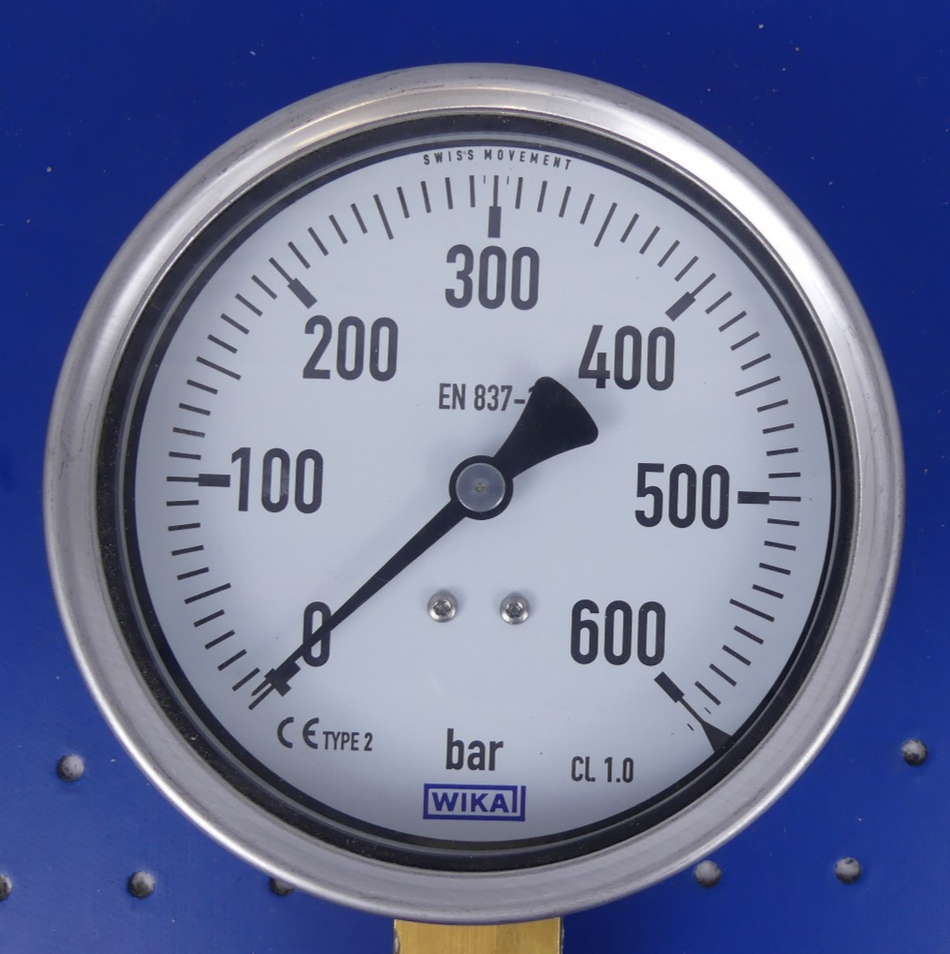 Wika D100 0-600bar G1/2 radial Manometer Glyzerin