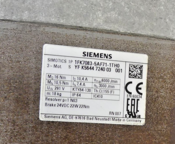 SIEMENS 1FK7083-5AF71-1TH0