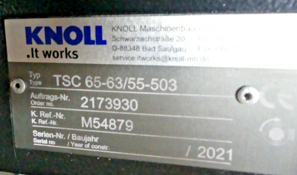 KNOLL TSC 65-63/55-503 / SIEMENS 1LE10011CA022FB4-Z