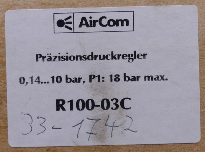 AIRCOM  R100-03C Präzisionsdruckregler