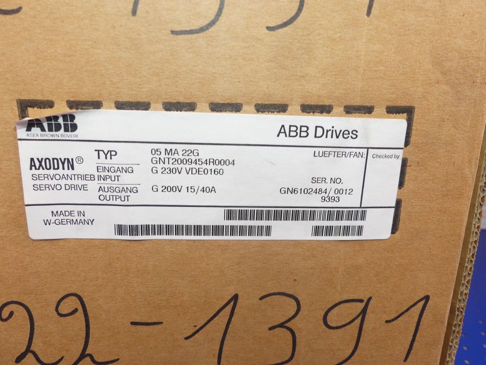 ABB DRIVES 05 MA 22G GNT2009454R0004 NEU