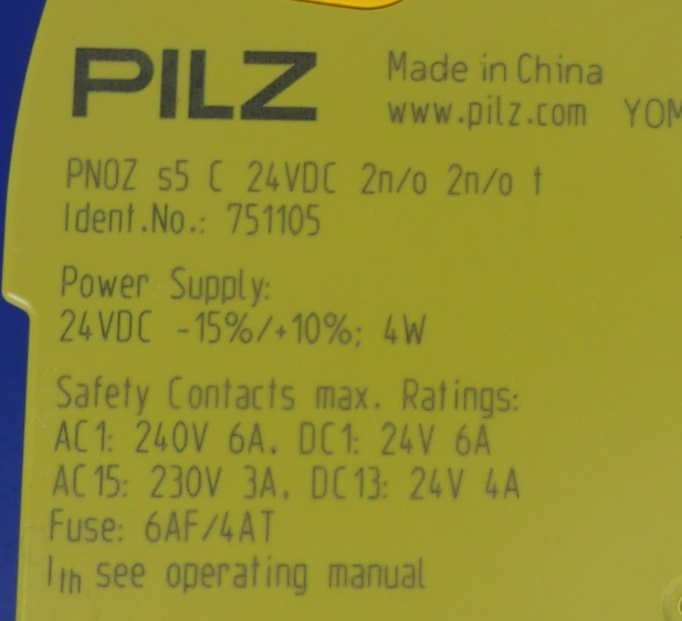 Pilz PNOZ s5 C 24VDC 2n/0 2n/0 1  751105