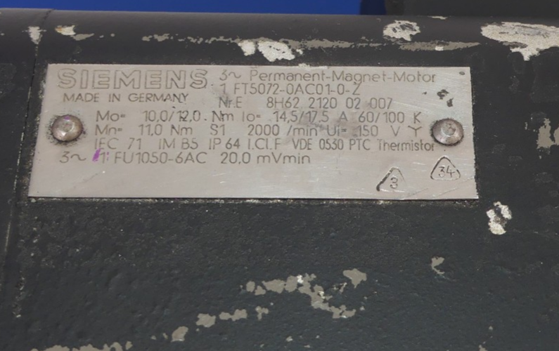 SIEMENS 1FT5072-0AC01-0-Z