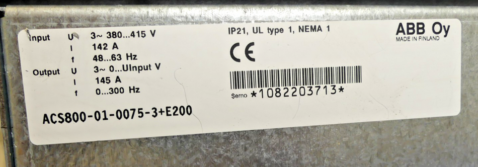 ABB ACS800-01-0075-3+E200