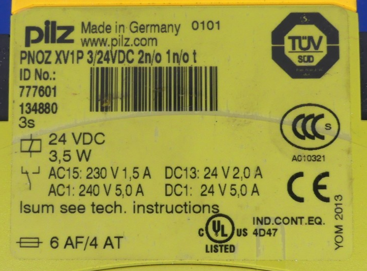 Pilz PNOZ XV1P3/24VDC 2n/o 1n/ot 777601