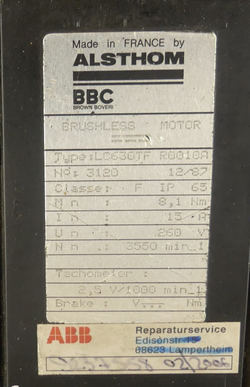 ALSTHOM BBC LC630TF R0010A