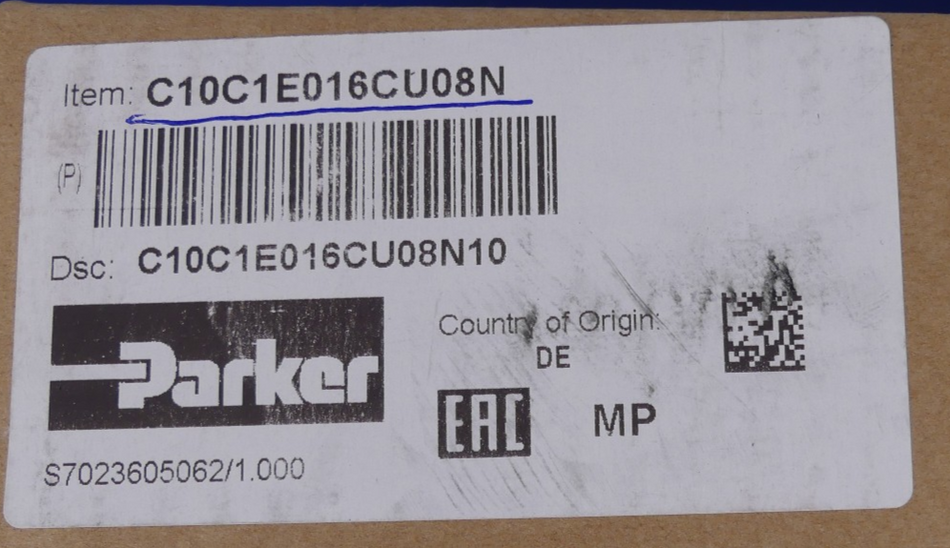 Parker C10C1E016CU08N10 Ventil
