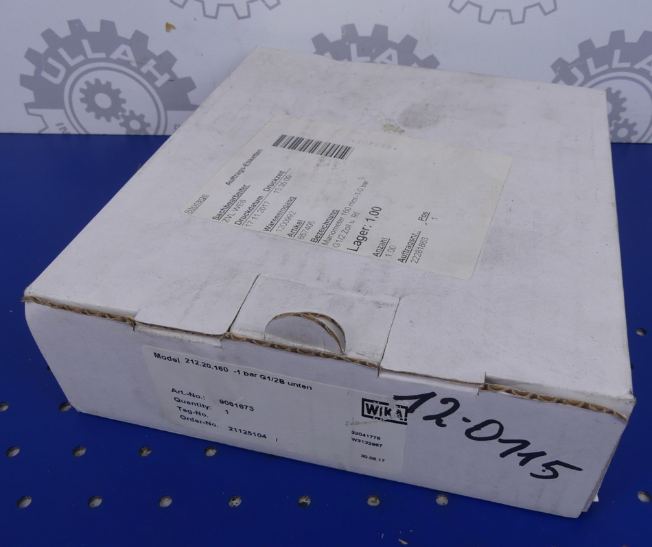 WIKA 212.20.160 -1bar G1/2B radial  Manometer 9061673