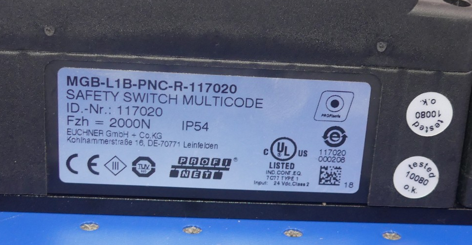 EUCHNER MGB-L1B-PNC-R-117020