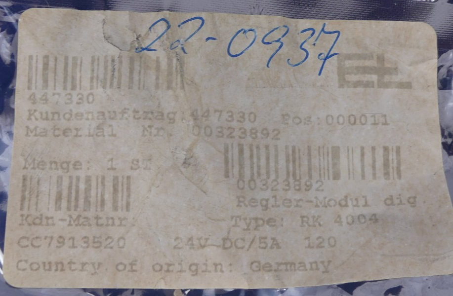 EL RK4004 Steuerkarte