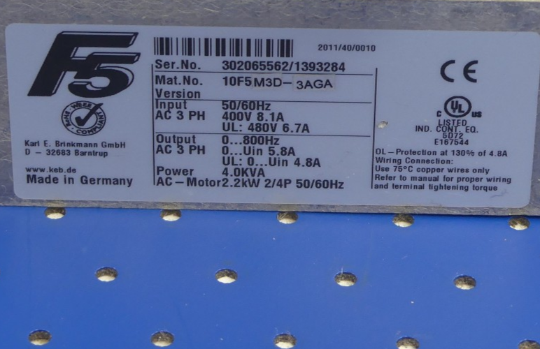 KEB COMBIVERT 10F5 M3D-3AGA