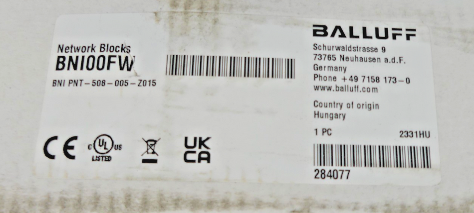BALLUFF BNI00FW BNI PNT-508-005-Z015