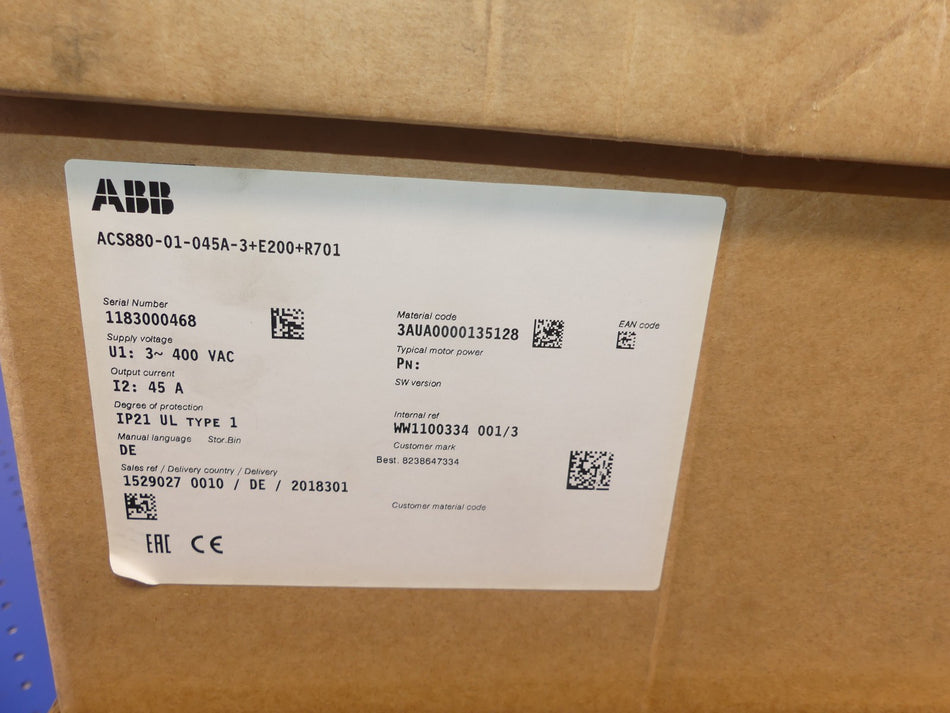 ABB ACS880-01-045A-3+E200+R701 NEU