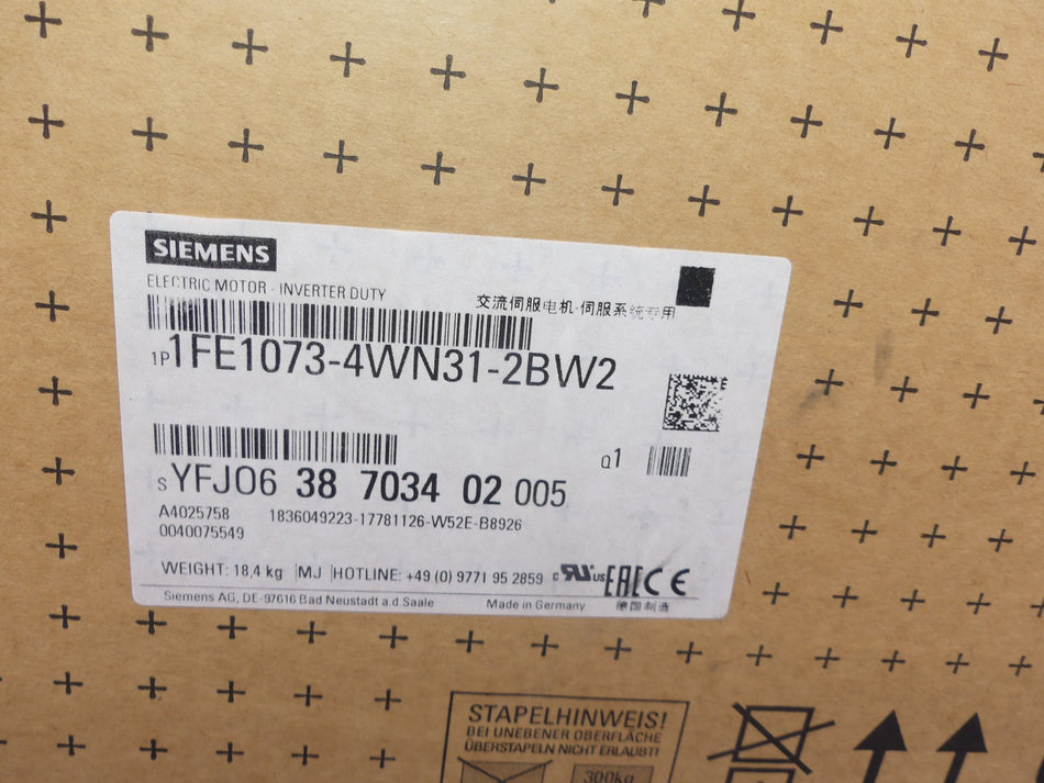 SIEMENS 1FE1073-4WN31-2BW2 NEU