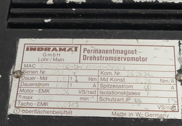 Rexroth MAC92A-0-DD-2-C/95-B-0/S01