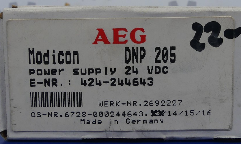 AEG DNP 205 Medicon power supply 24VDC