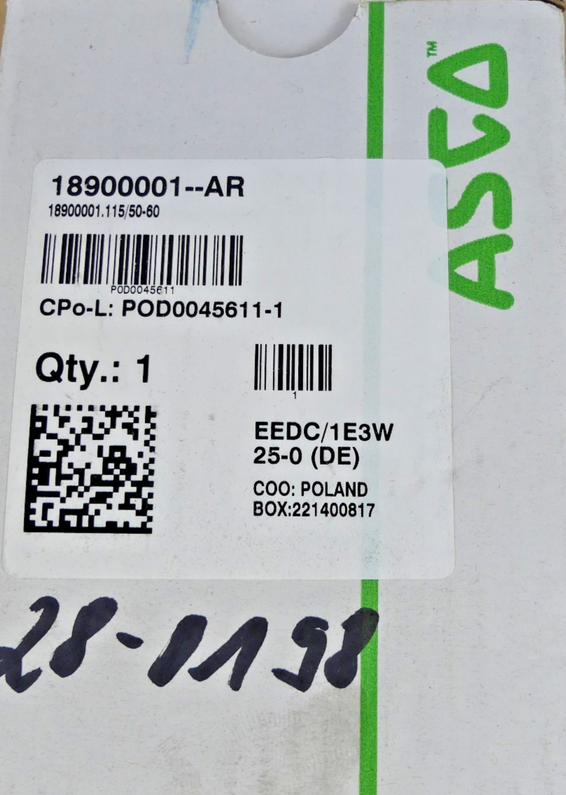 ASCO 18900001--AR Ventilsatz