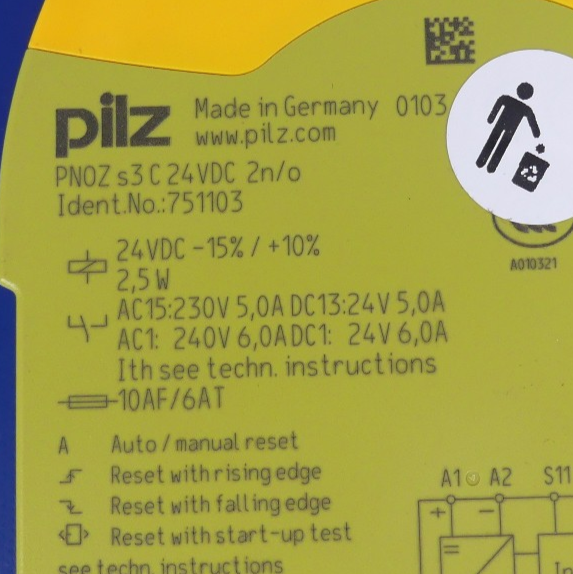 Pilz PNOZ s3 C 24VDC 2n/o  751103 Expand Sicherheitsrelais