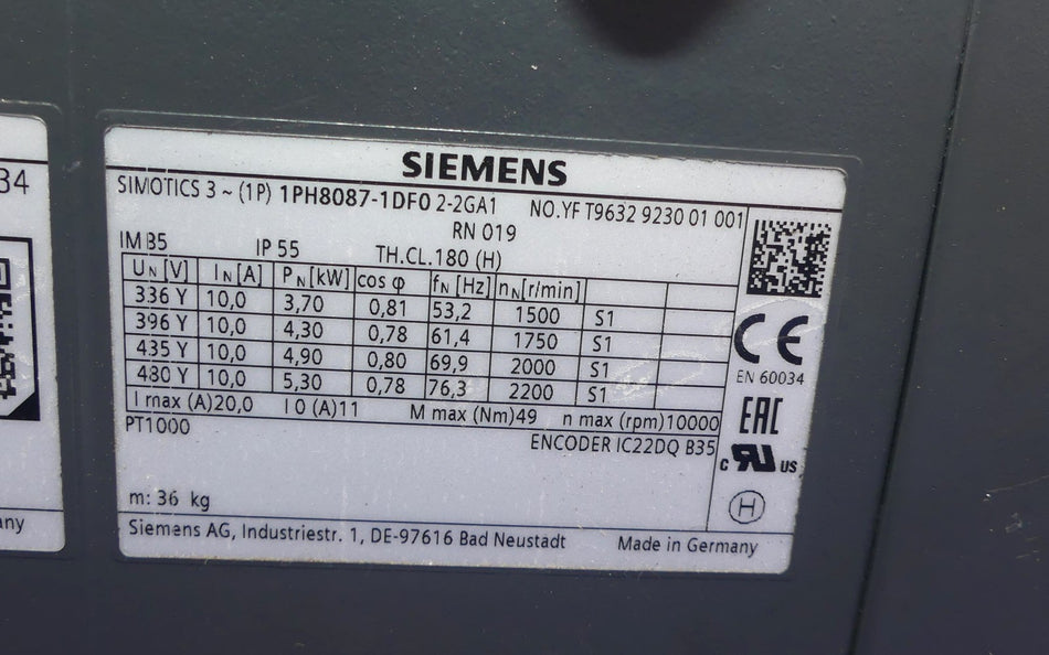 Siemens 1PH8087-1DF02-2GA1 Neu
