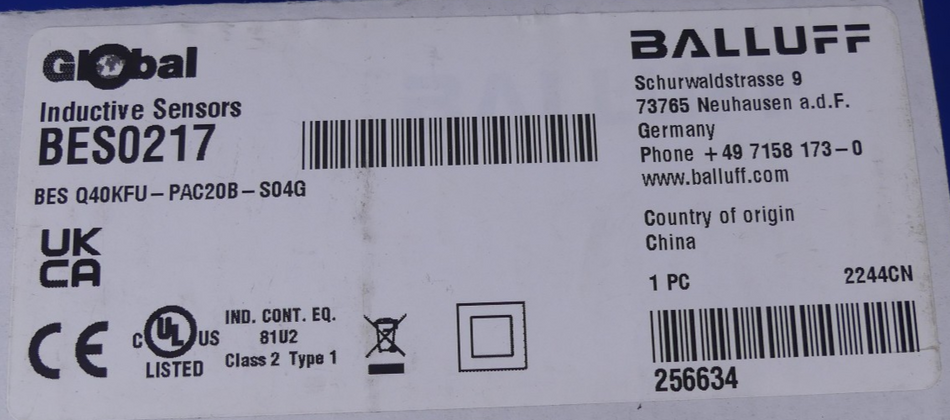 BALLUFF BES0217 BES Q40KFU-PAC20B-S04G Induktiv Sensor