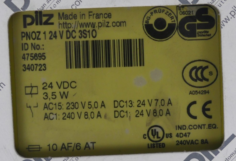 Pilz PNOZ1 24VDC 3S10   PNOZ 1 24 VDC3S1O Relais 475695