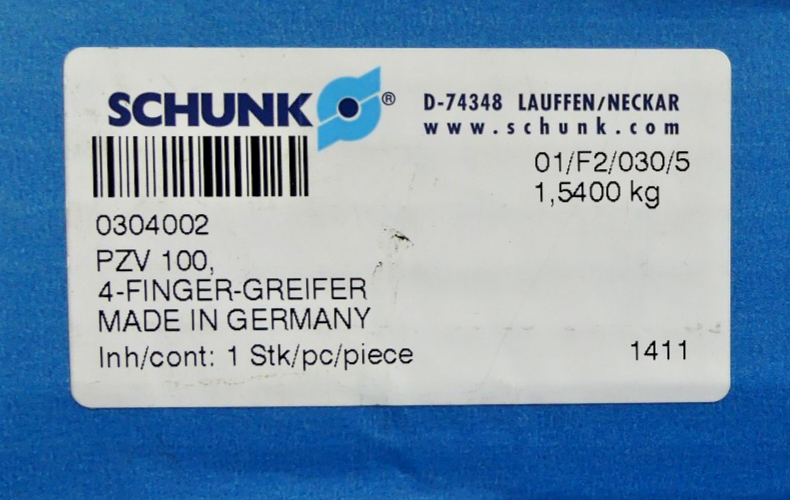 SCHUNK 0304002 PZV 100, 4-Finger-Greifer