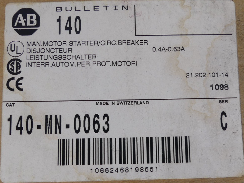 Allen-Bradley 140-MN-0063 Leistungsschalter