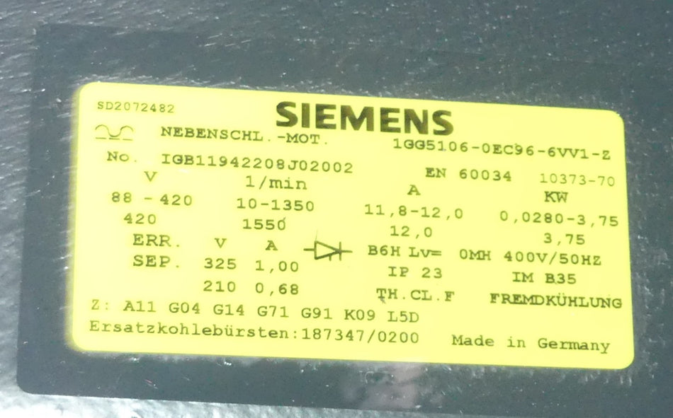 SIEMENS 1GG5106-0EC96-6VV1-Z
