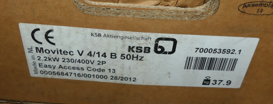 KSB Movitec V 4/14 B 2,2kW B.j 2012 Neu