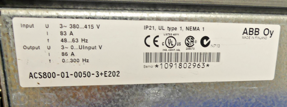 ABB ACS800-01-0050-3+E202