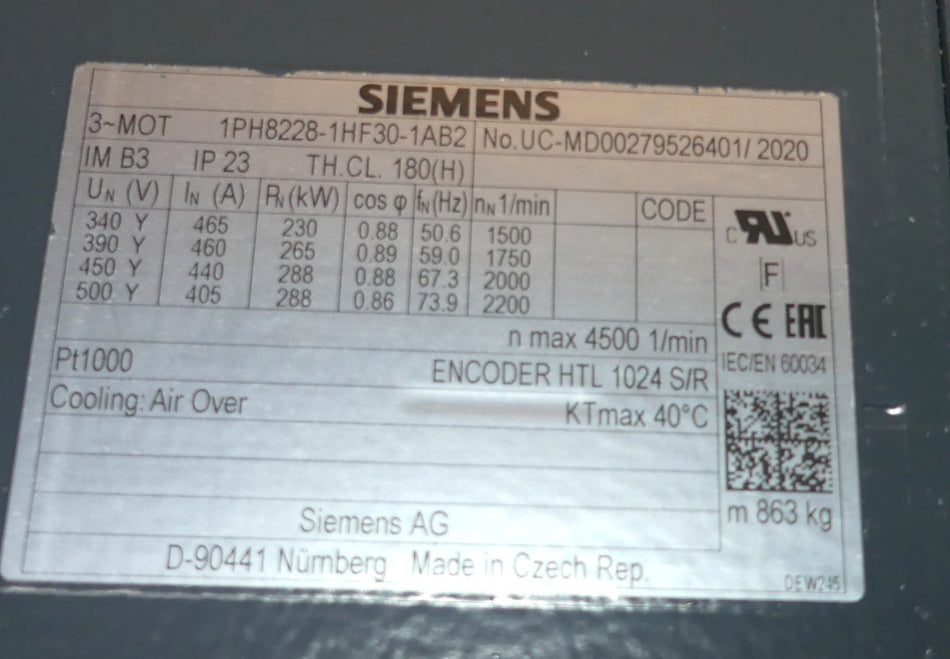 SIEMENS 1PH8228-1HF30-1AB2