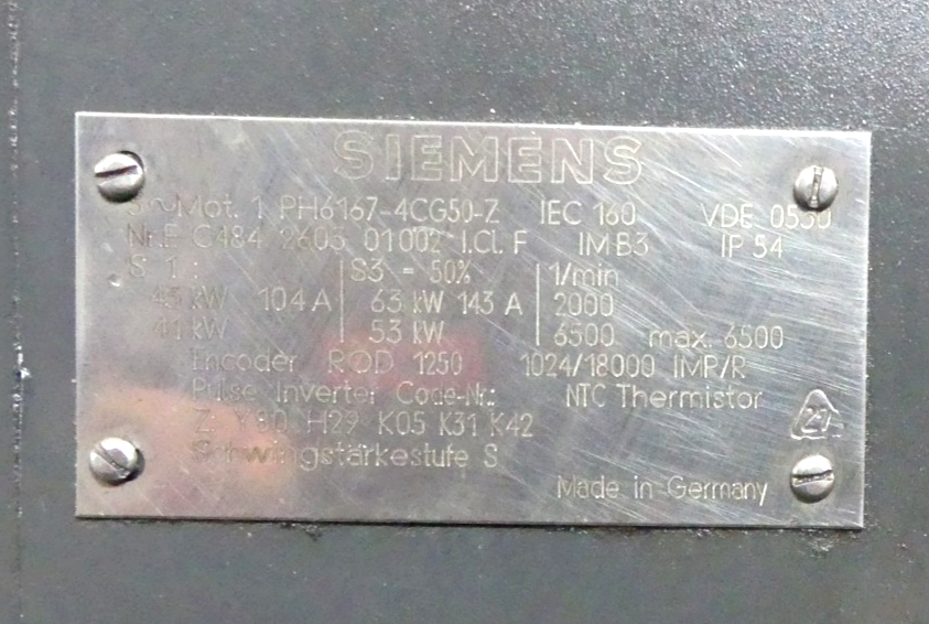 SIEMENS 1PH6167-4CG50-Z