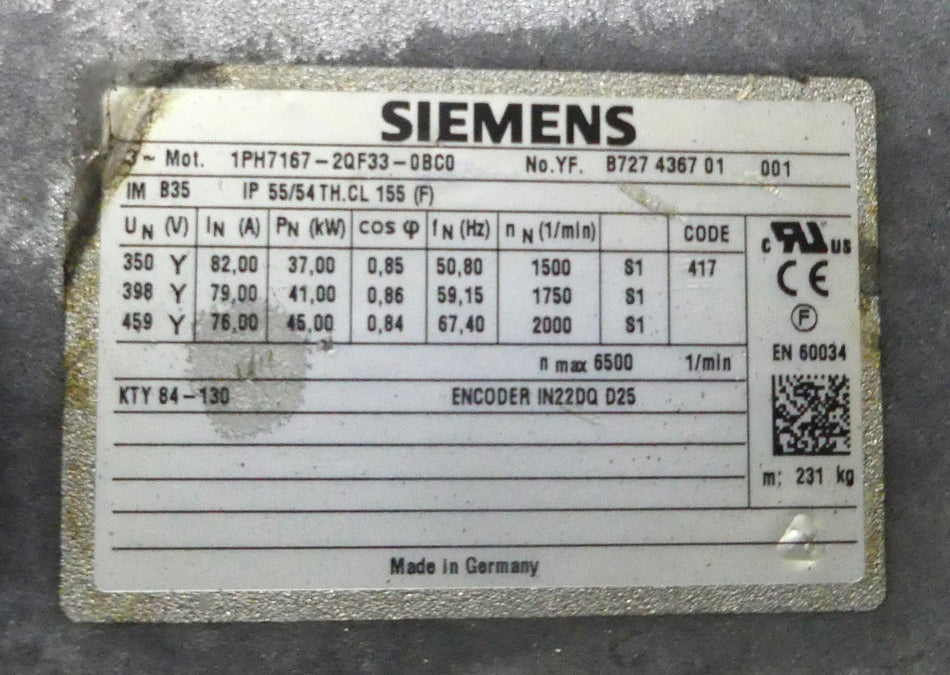 SIEMENS 1PH7167-2QF33-0BC0
