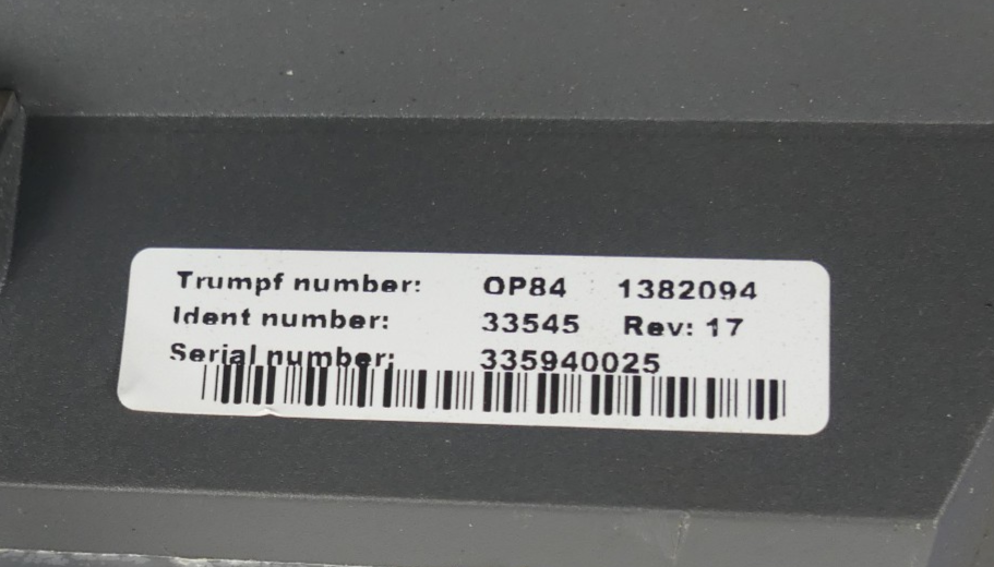 TRUMPF LASER OP84 Operator Panel Touch 1382094