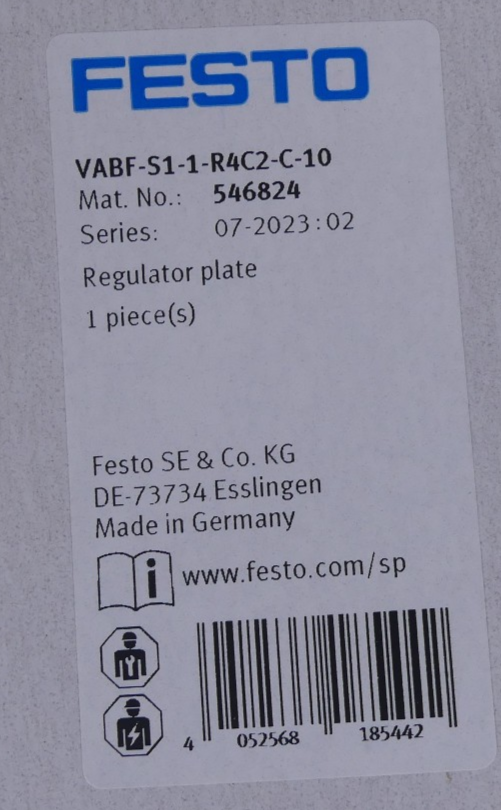 Festo VABF-S1-1-R4C2-C-10 546824 Regulator plate