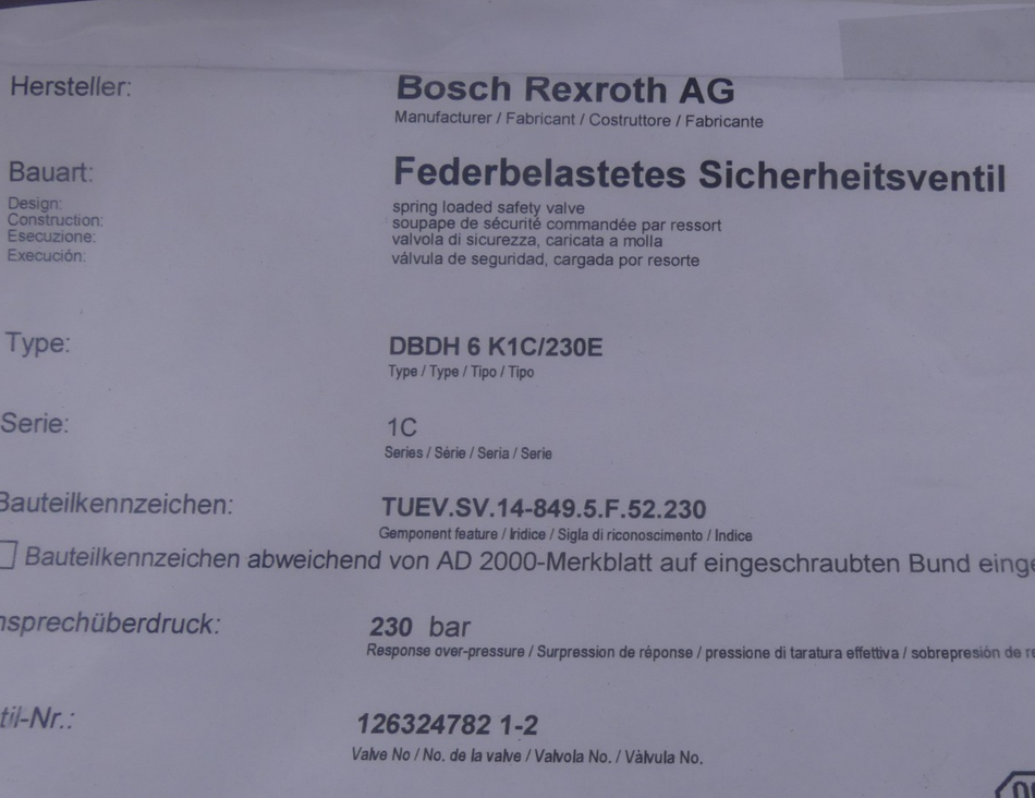Rexroth DBDH 6 K1C/230E Sicherheitsventil