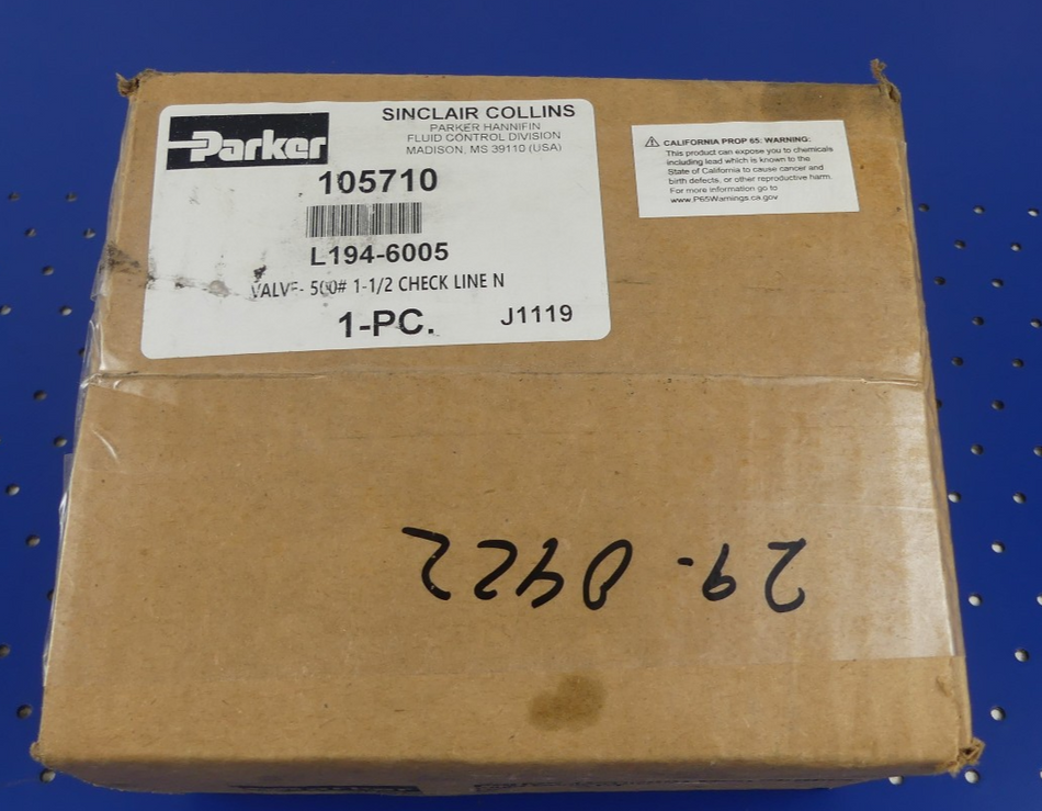PARKER SINCLAIR COLLINS L194-6005 valve-500