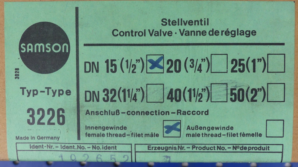 Samson 3226 Stellventil