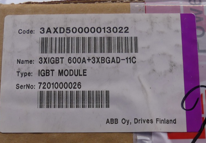 ABB 3AXD50000013022 3XIGBT 600A+3XBGAD-11C IGBT Module